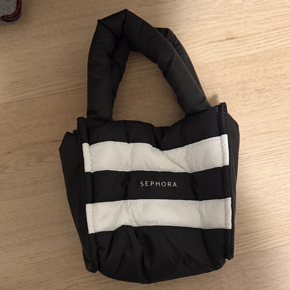 Sephora Black and White Quilted Cosmetic Bag